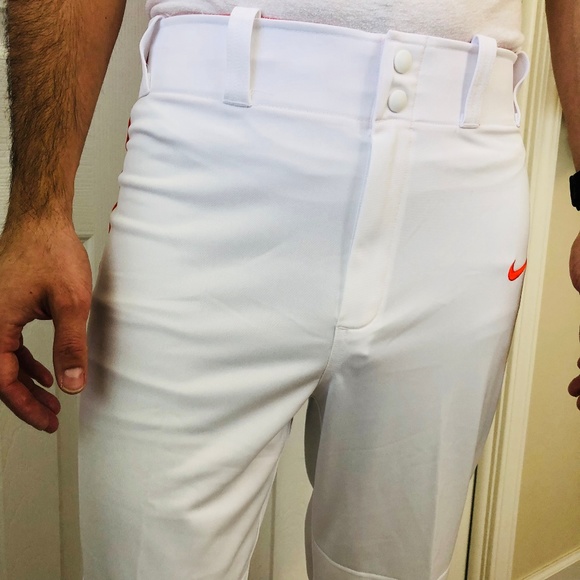 Nike Swingman Dri-FIT White Orange Baseball Pants - Picture 3 of 8